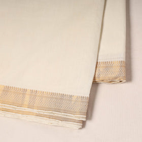 White - handloom cotton mangalagiri fabric with zari border