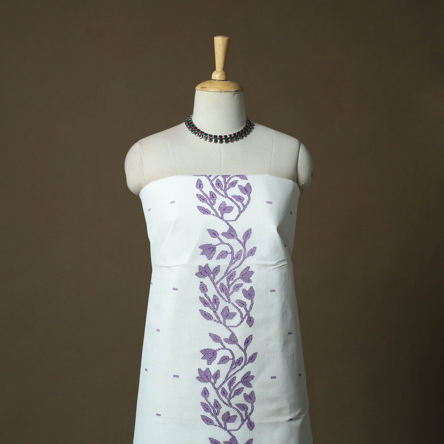 Handloom cotton manipuri 3pc unstitched dress material 01