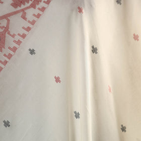 White - handloom cotton phulia jamdani fabric 01