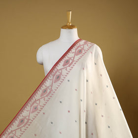 White - handloom cotton phulia jamdani fabric 01