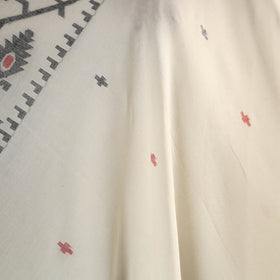 White - handloom cotton phulia jamdani fabric 02