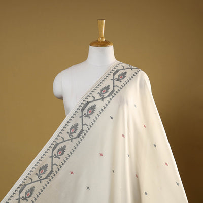White - handloom cotton phulia jamdani fabric 02