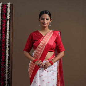 White - handloom cotton phulia jamdani saree 02