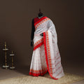White - handloom cotton phulia jamdani saree 03