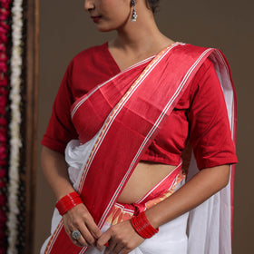 Buy White Handloom Cotton Phulia Jamdani Saree