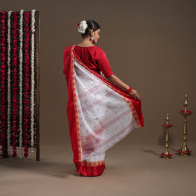 Buy White Handloom Cotton Phulia Jamdani Saree