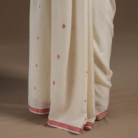 White - handloom cotton phulia jamdani saree 13
