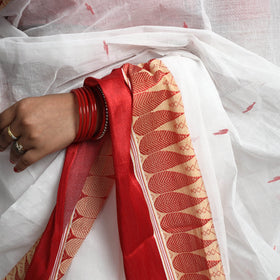  White Handloom Cotton Phulia Jamdani Saree