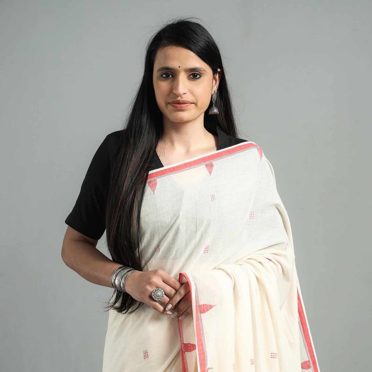  Handloom Cotton Phulia Jamdani Saree