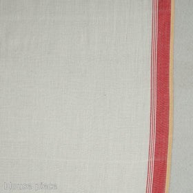 White - handloom cotton phulia jamdani saree with tassels