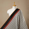  White Handloom Cotton Pochampally Double Ikat Fabric