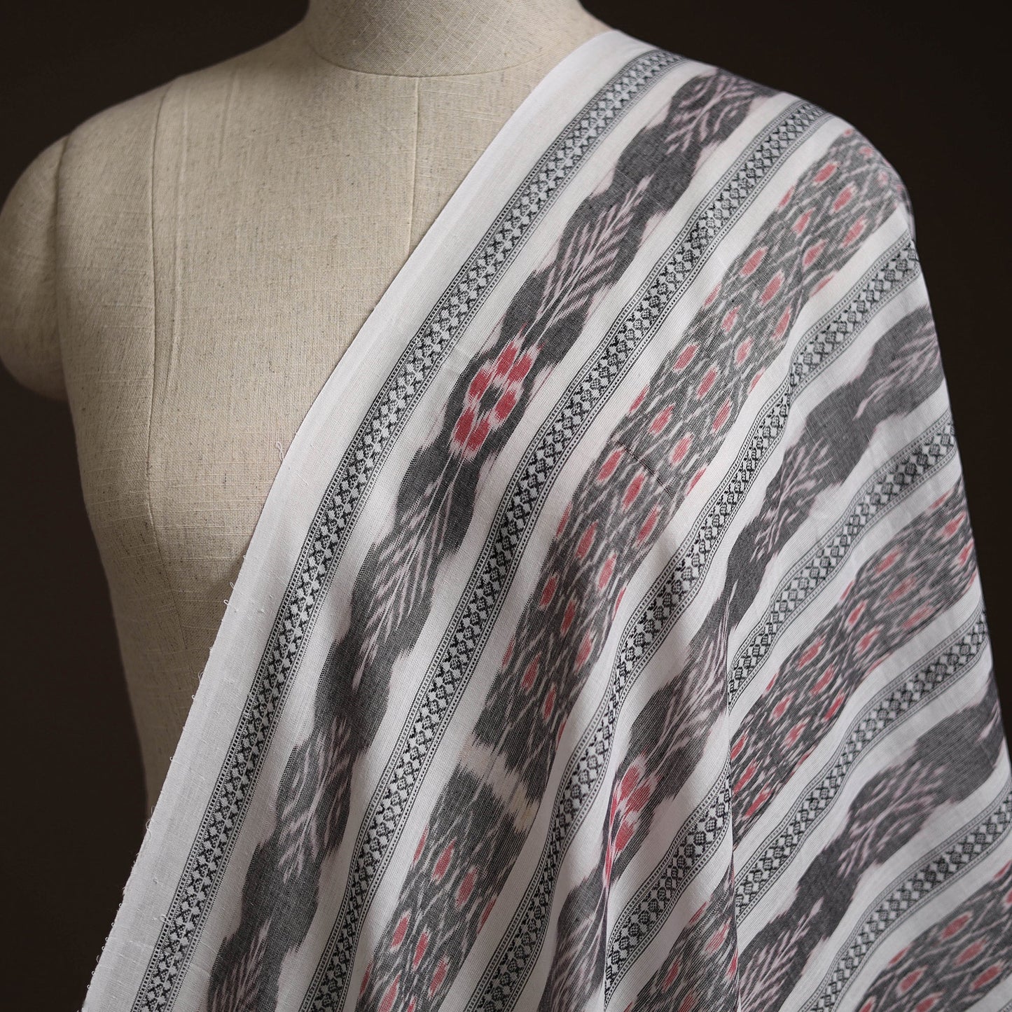 Handloom cotton sambalpuri dabi ikat fabric 08 - handcrafted