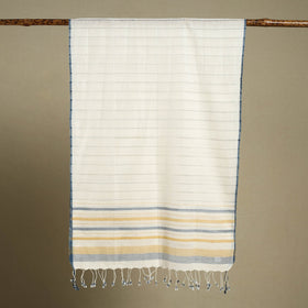 Buy Handloom Cotton Srikakulam Jamdani Stole with Tassels