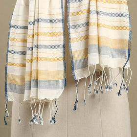 Buy Handloom Cotton Srikakulam Jamdani Stole with Tassels