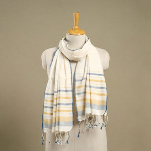 Buy Handloom Cotton Srikakulam Jamdani Stole with Tassels