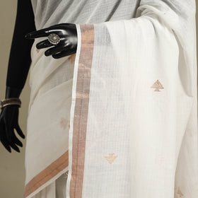 White - handloom cotton zari buti phulia jamdani saree 11