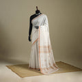 White - handloom cotton zari buti phulia jamdani saree 11