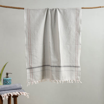 Buy Handloom Fine Cotton Plain Bath Towel