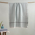 White Handloom Fine Cotton Plain Bath Towel