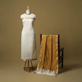 Handloom maheshwari silk zari work 2pc unstitched dress