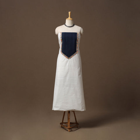 Handloom mangalagiri patchwork cotton unstitched kurta