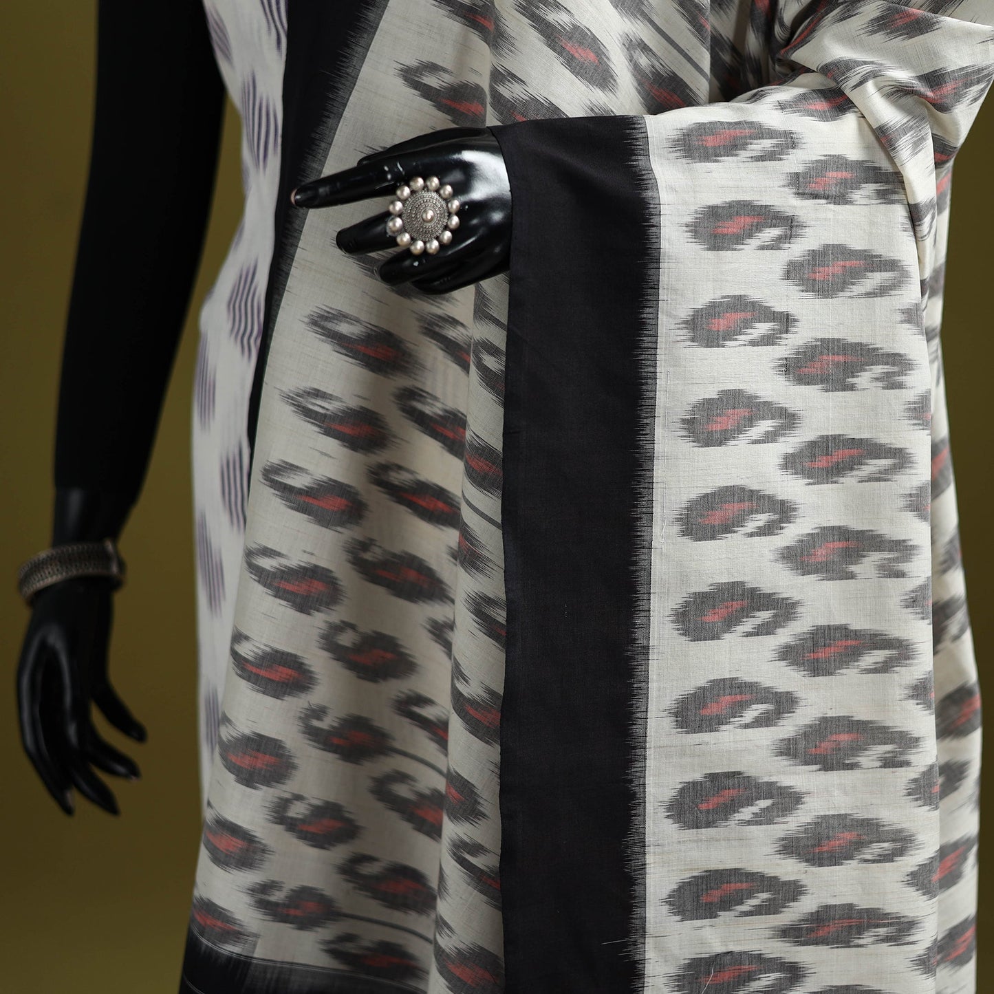 Handloom mercerised cotton pochampally ikat dupatta 26