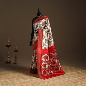 Handloom mulberry silk patola ikat pochampally saree 14