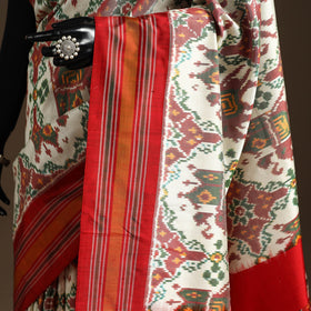 Handloom mulberry silk patola ikat pochampally saree 14