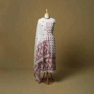 Handloom phulia jamdani silk cotton 2pc unstitched dress