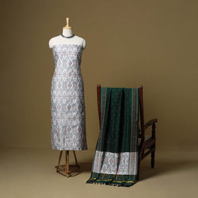 Handloom sico pochampally ikat 2pc unstitched dress