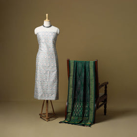 Handloom sico pochampally ikat 2pc unstitched dress