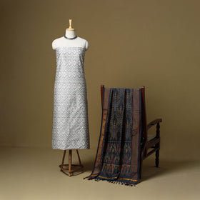 Handloom sico pochampally ikat 2pc unstitched dress