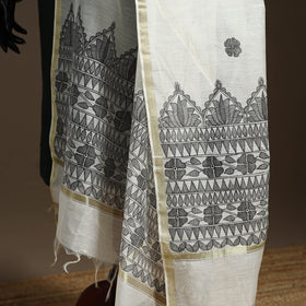 Handloom silk cotton handpainted madhubani dupatta 01