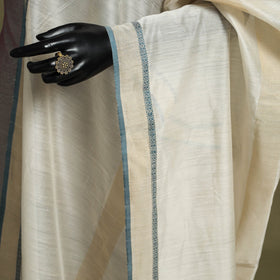 White - handloom silk cotton maheshwari dupatta 41