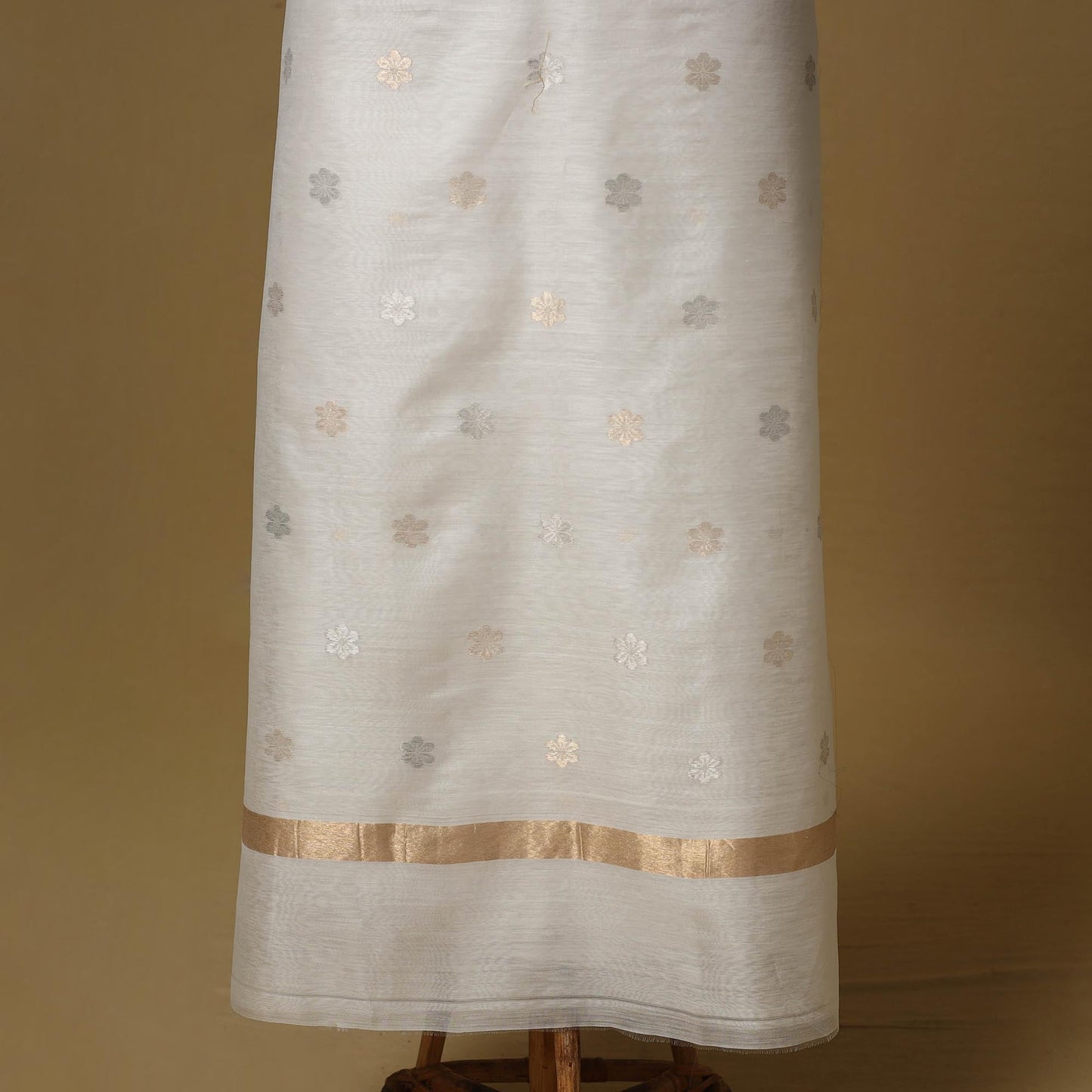 Handloom zari buti chanderi silk 2pc unstitched dress