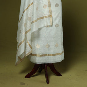 Handloom zari buti chanderi silk 2pc unstitched dress