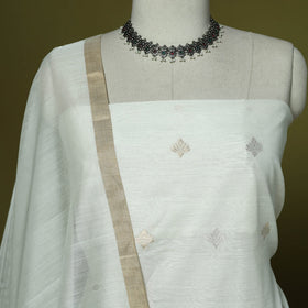 Handloom zari buti chanderi silk 2pc unstitched dress