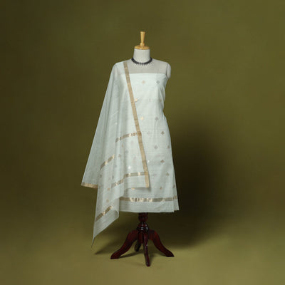 Handloom zari buti chanderi silk 2pc unstitched dress