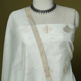 Handloom zari buti chanderi silk 2pc unstitched dress