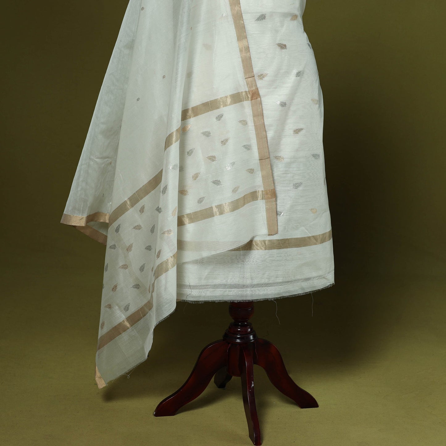 Handloom zari buti chanderi silk 2pc unstitched dress