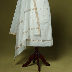 Handloom zari buti chanderi silk 2pc unstitched dress