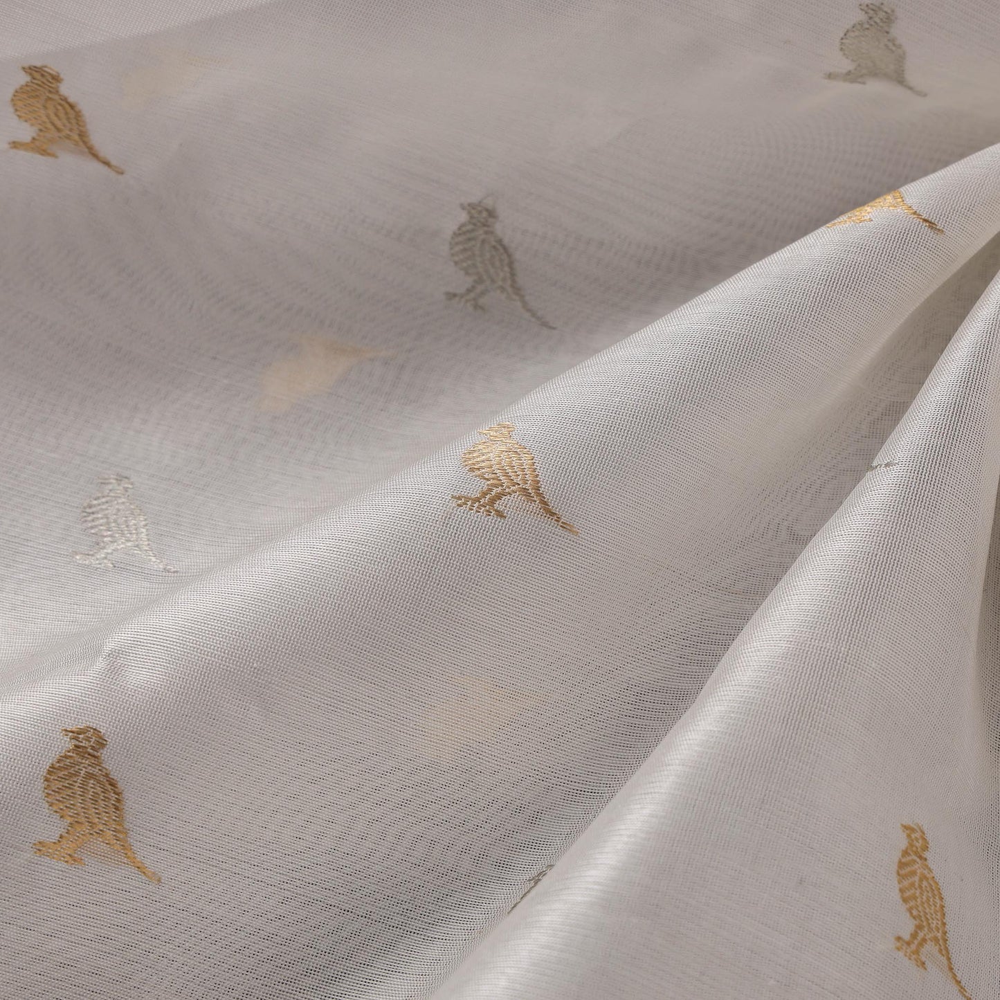 Handloom zari buti pure chanderi silk fabric 03