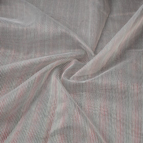 Handloom zari stripes chanderi silk fabric 01 - handcrafted