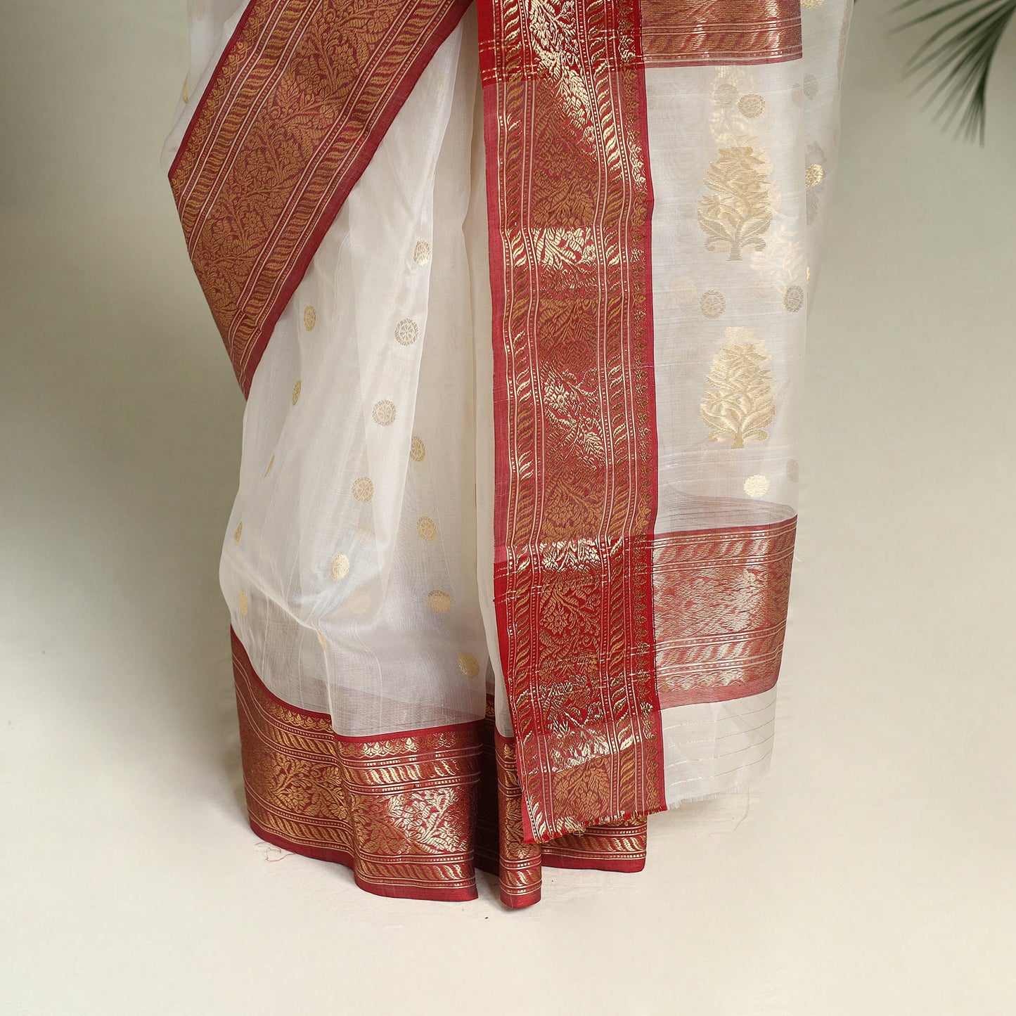 Buy Handloom Zari Work Chanderi Katan Silk Saree