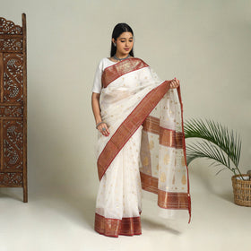 Buy Handloom Zari Work Chanderi Katan Silk Saree