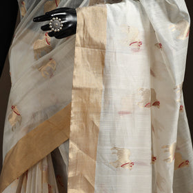 Handloom zari work chanderi silk saree 02 - handcrafted