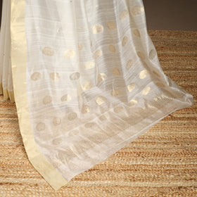 White - handloom zari work chanderi silk saree 05