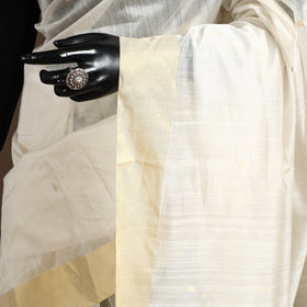 White - handloom zari work chanderi silk saree 05