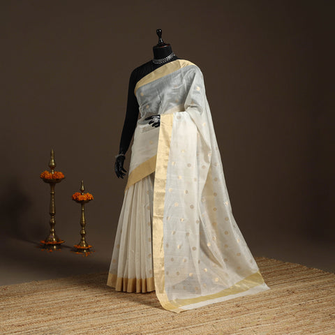 Handloom zari work chanderi silk saree 11 - handcrafted