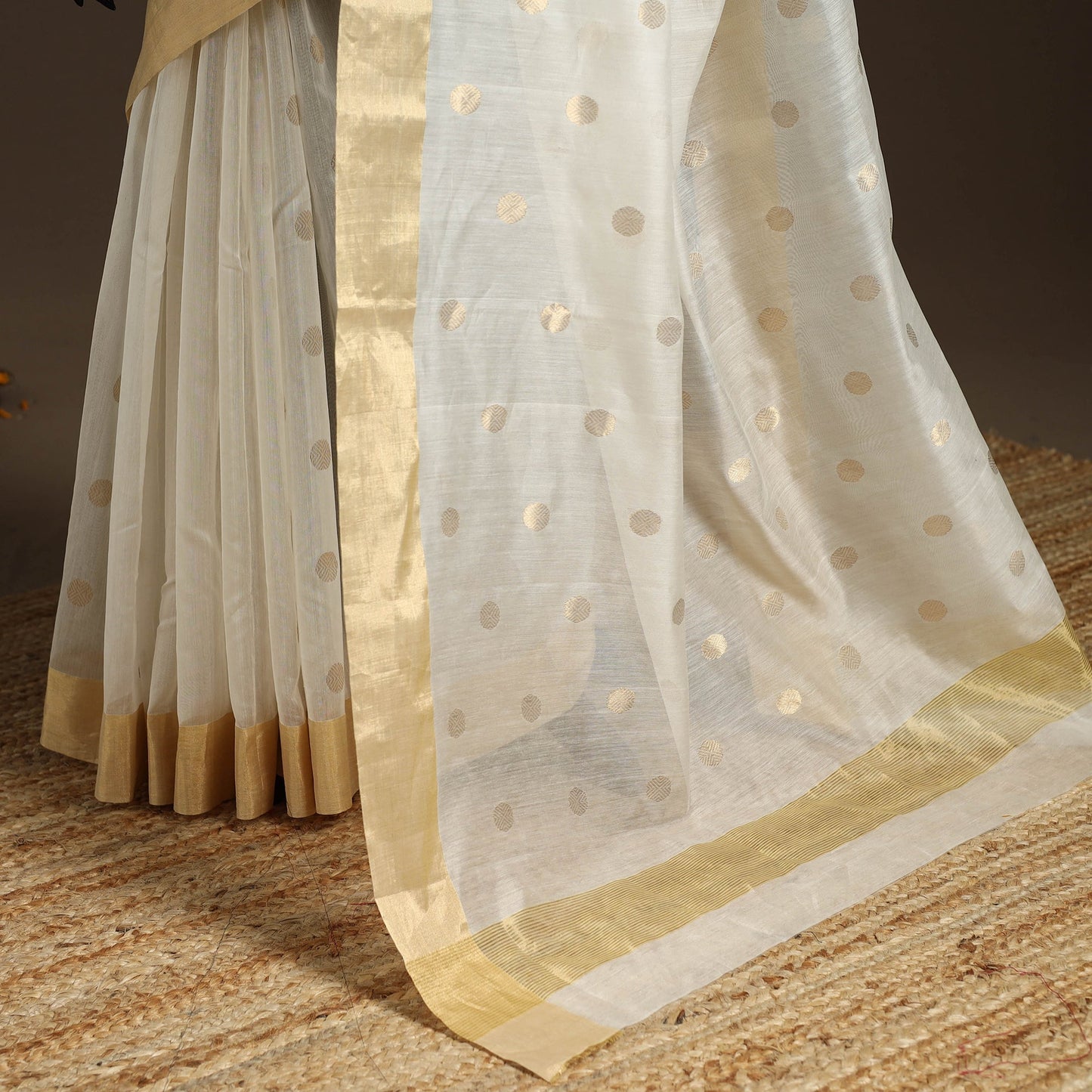 Handloom zari work chanderi silk saree 11 - handcrafted